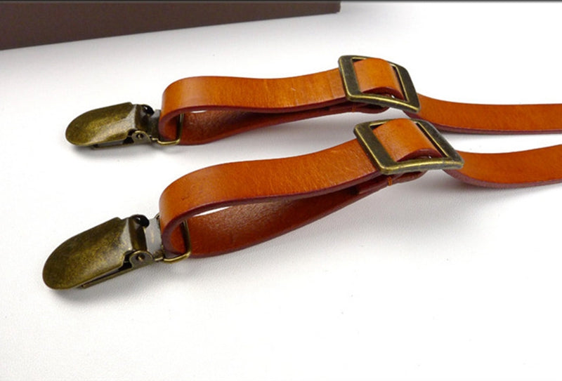 Mens Leather Suspenders,Fashion Suspenders,Birthday Gift - icambag